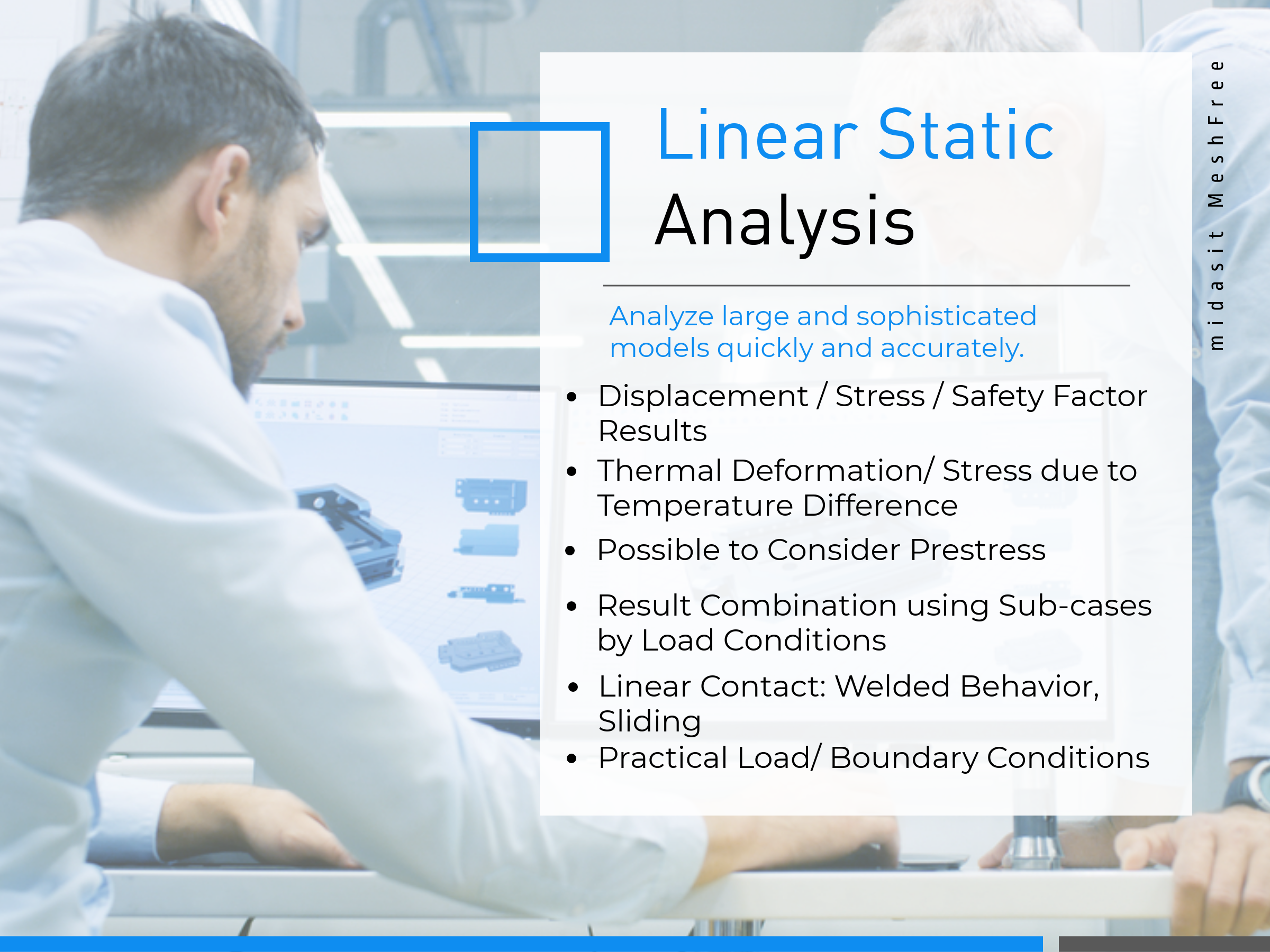 Linear Static Analysis Features on MeshFree (Slide 2)