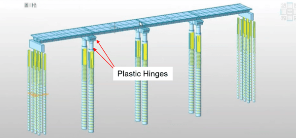 Pre-determined Plastic Hinge Locations in the California High Speed Rail Bridge Model 