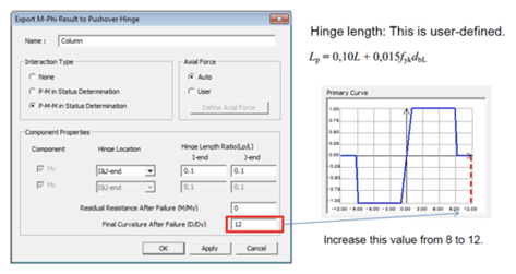 Fig 7. Hinge data exported to Midas Civil