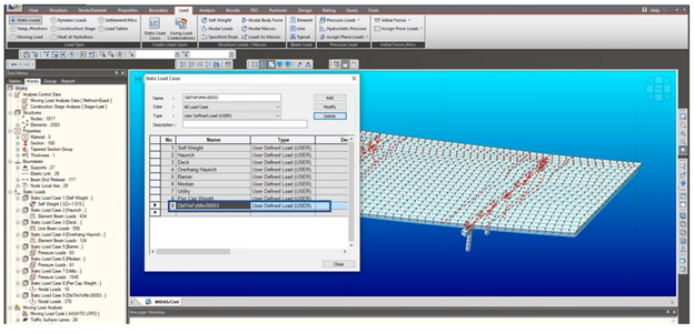 Equivalent static load case created from moving load tracer.