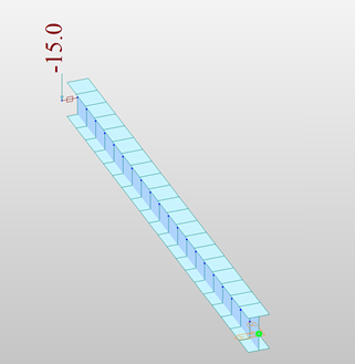 15' frame element with fixed ends and eccentric load