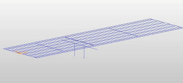 2D "all frame" composite bridge model shown in midas Civil. 