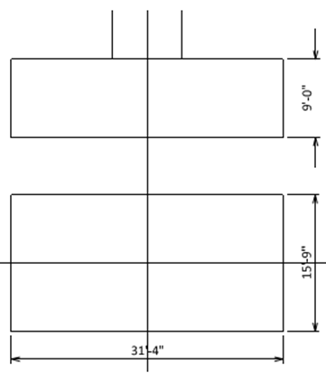 Preliminary dimension of the pile cap before iteration. 