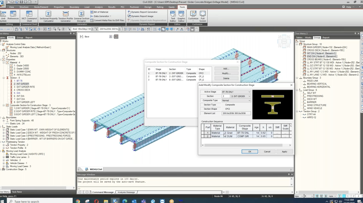 construction stage analysis