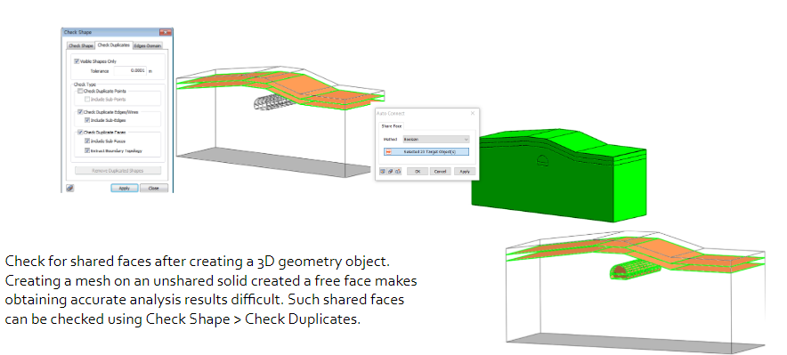 Check for shared faces after creating a 3D geometry object